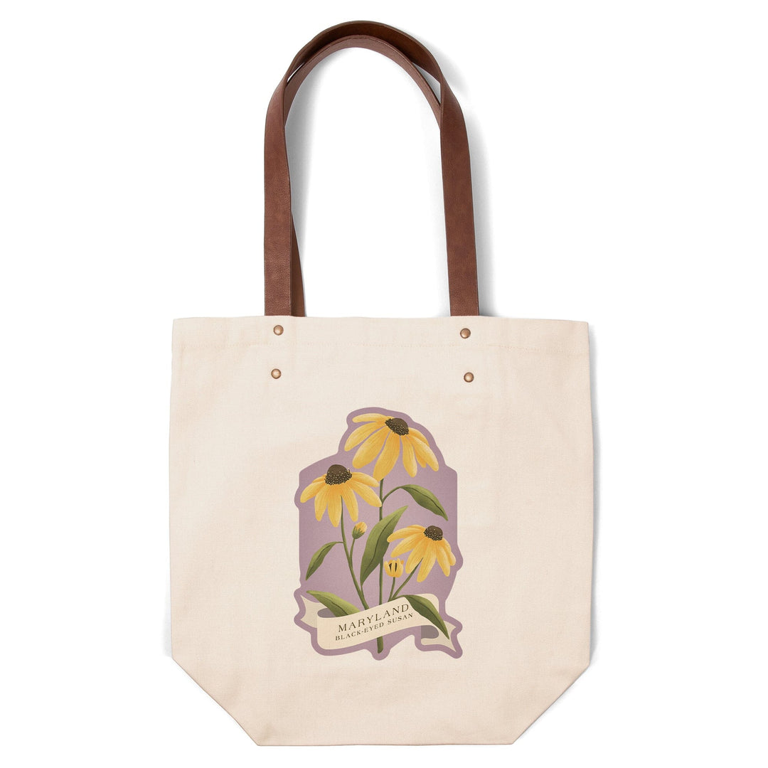 Maryland, Vintage Flora, State Series, Contour, Deluxe Tote Totes Lantern Press 