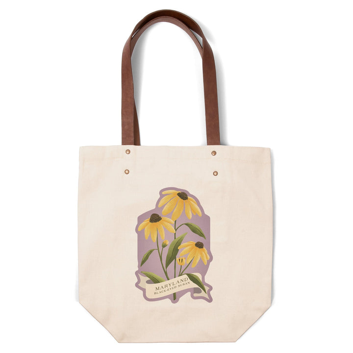 Maryland, Vintage Flora, State Series, Contour, Deluxe Tote Totes Lantern Press 