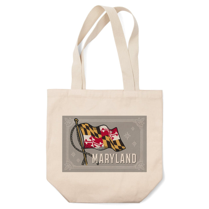 Maryland, Waving State Flag, State Series, Tote Bag Totes Lantern Press 