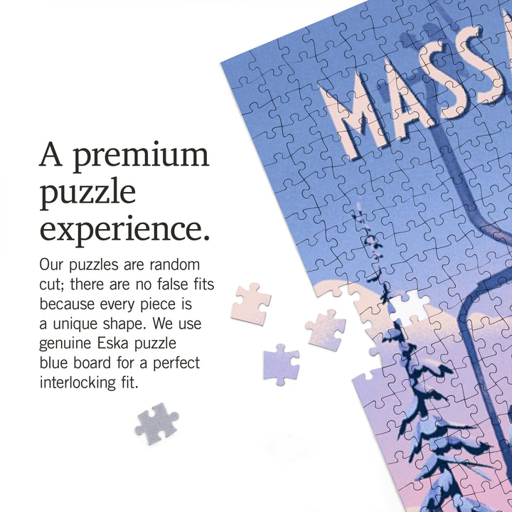 Massachusetts, Chill on the Uphill, Ski Lift, Jigsaw Puzzle Puzzle Lantern Press 