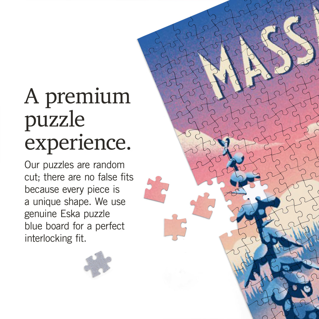 Massachusetts, Shred the Gnar, Snowboarding, Jigsaw Puzzle Puzzle Lantern Press 