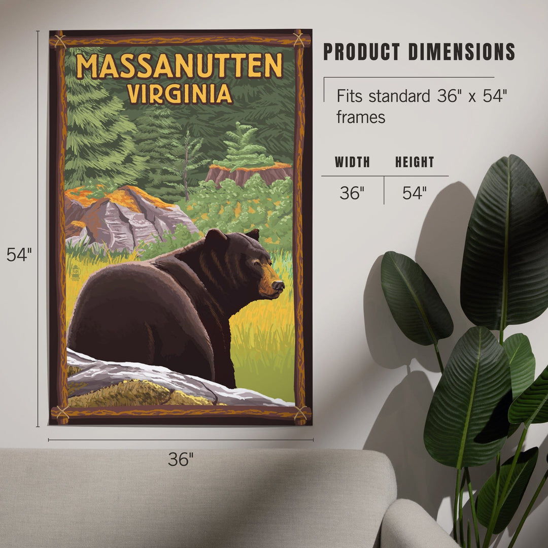 Massanutten,Virginia, Black Bear in Forest, Art & Giclee Prints Art Lantern Press 