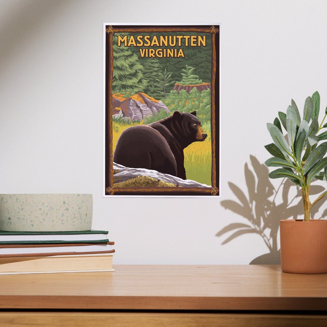 Massanutten,Virginia, Black Bear in Forest, Art & Giclee Prints Art Lantern Press 