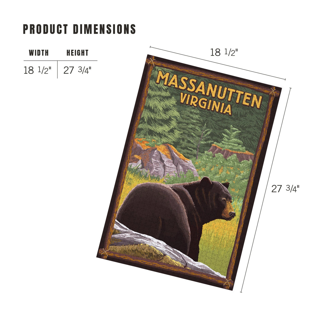 Massanutten,Virginia, Black Bear in Forest, Jigsaw Puzzle Puzzle Lantern Press 