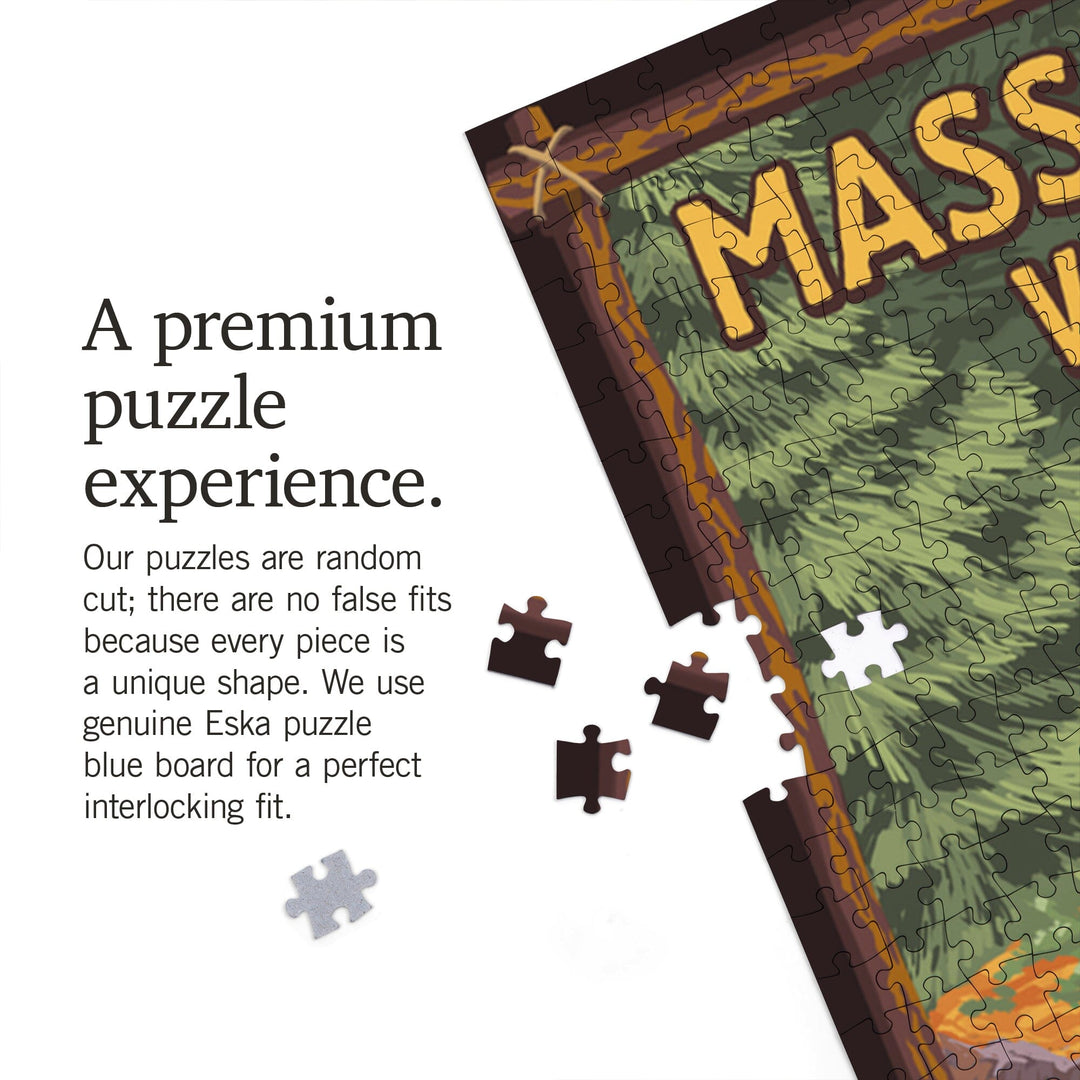 Massanutten,Virginia, Black Bear in Forest, Jigsaw Puzzle Puzzle Lantern Press 