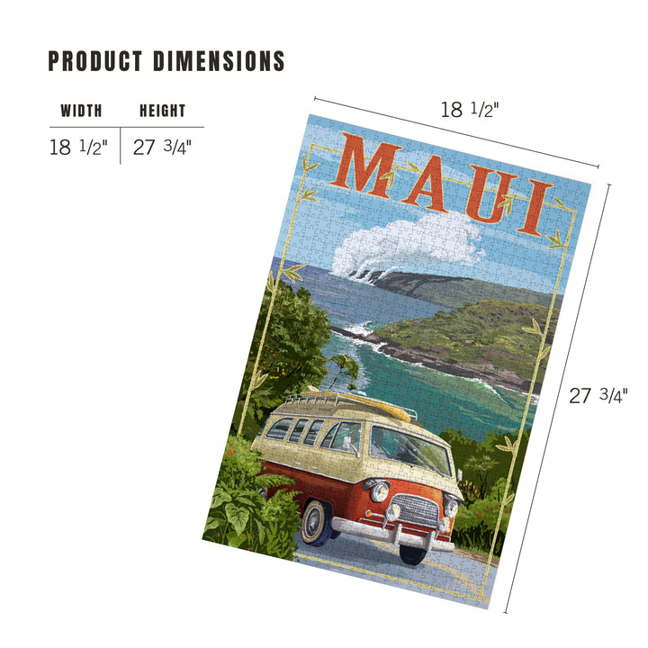 Maui, Hawaii, Camper Van, Jigsaw Puzzle Puzzle Lantern Press 