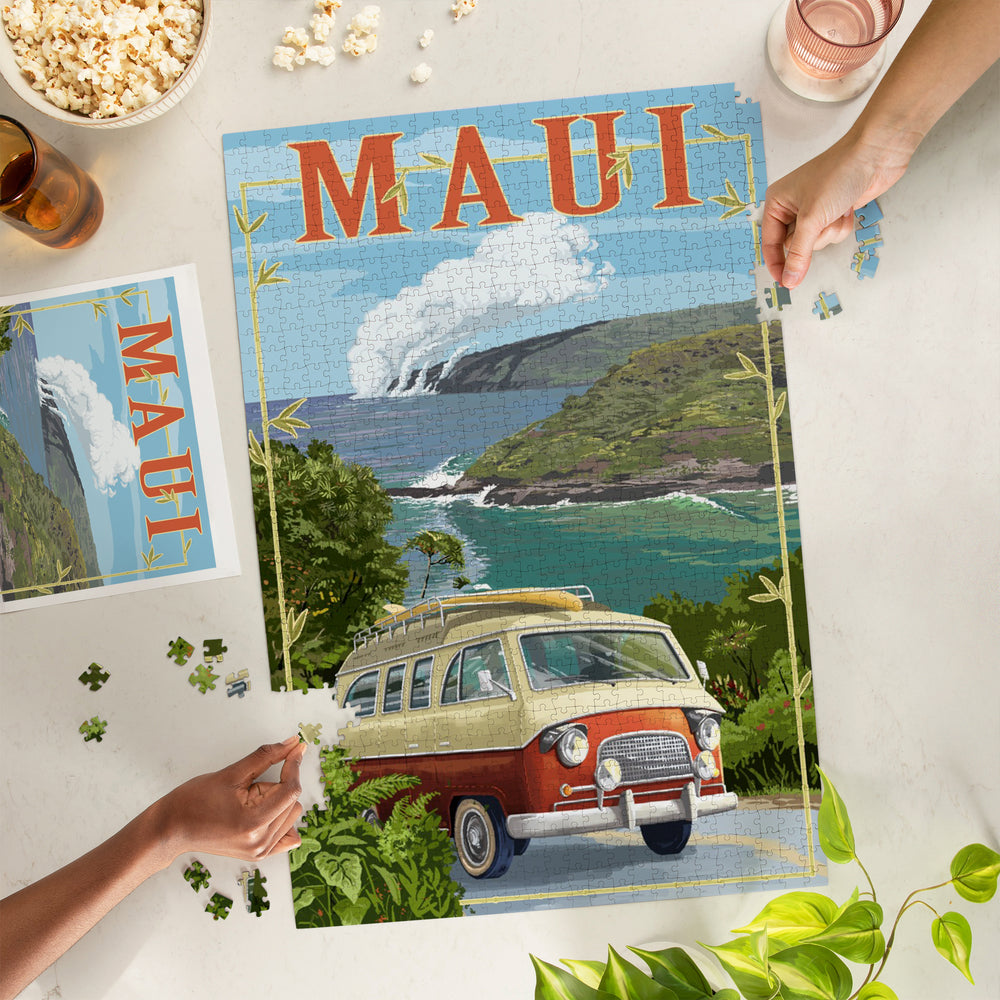Maui, Hawaii, Camper Van, Jigsaw Puzzle Puzzle Lantern Press 