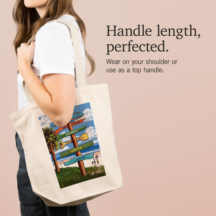Maui, Hawaii, Destinations Sign, Tote Bag Totes Lantern Press 