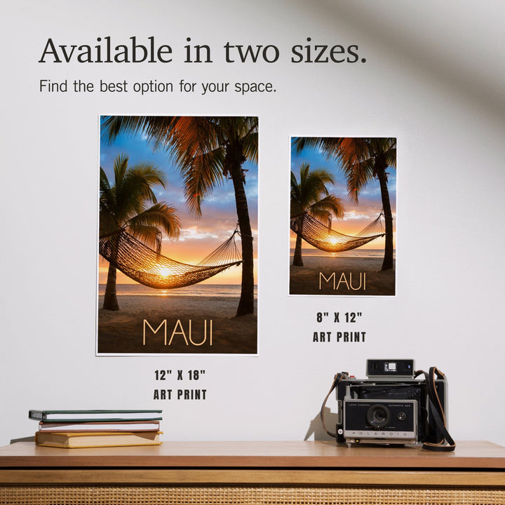 Maui, Hawaii, Hammock and Sunset, Art & Giclee Prints Art Lantern Press 