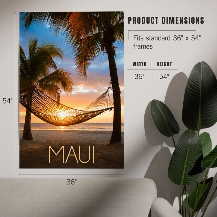 Maui, Hawaii, Hammock and Sunset, Art & Giclee Prints Art Lantern Press 