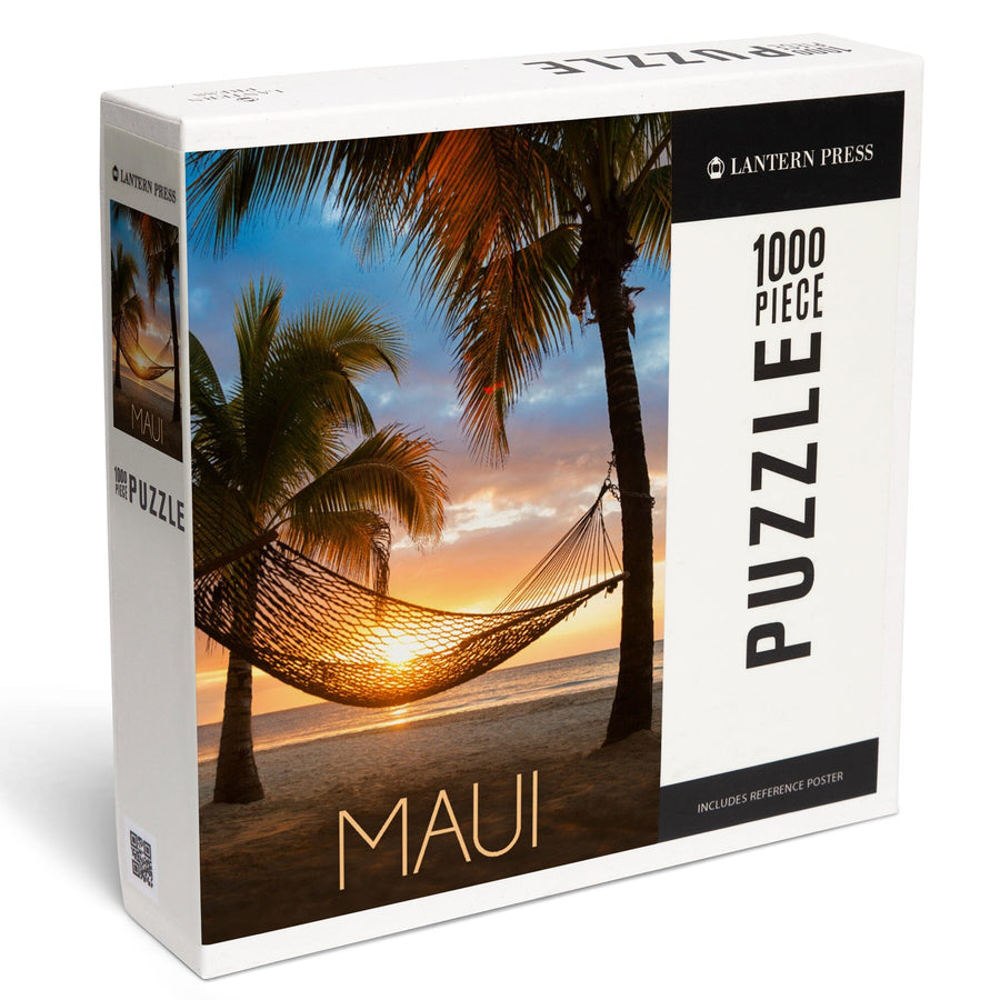 Maui, Hawaii, Hammock and Sunset, Jigsaw Puzzle Puzzle Lantern Press 