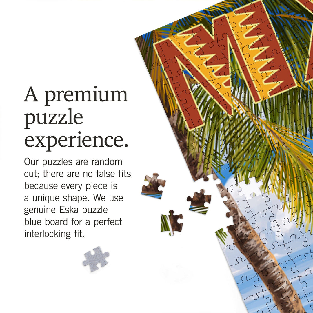 Maui, Hawaii, Hula Girl on Coast, Jigsaw Puzzle Puzzle Lantern Press 