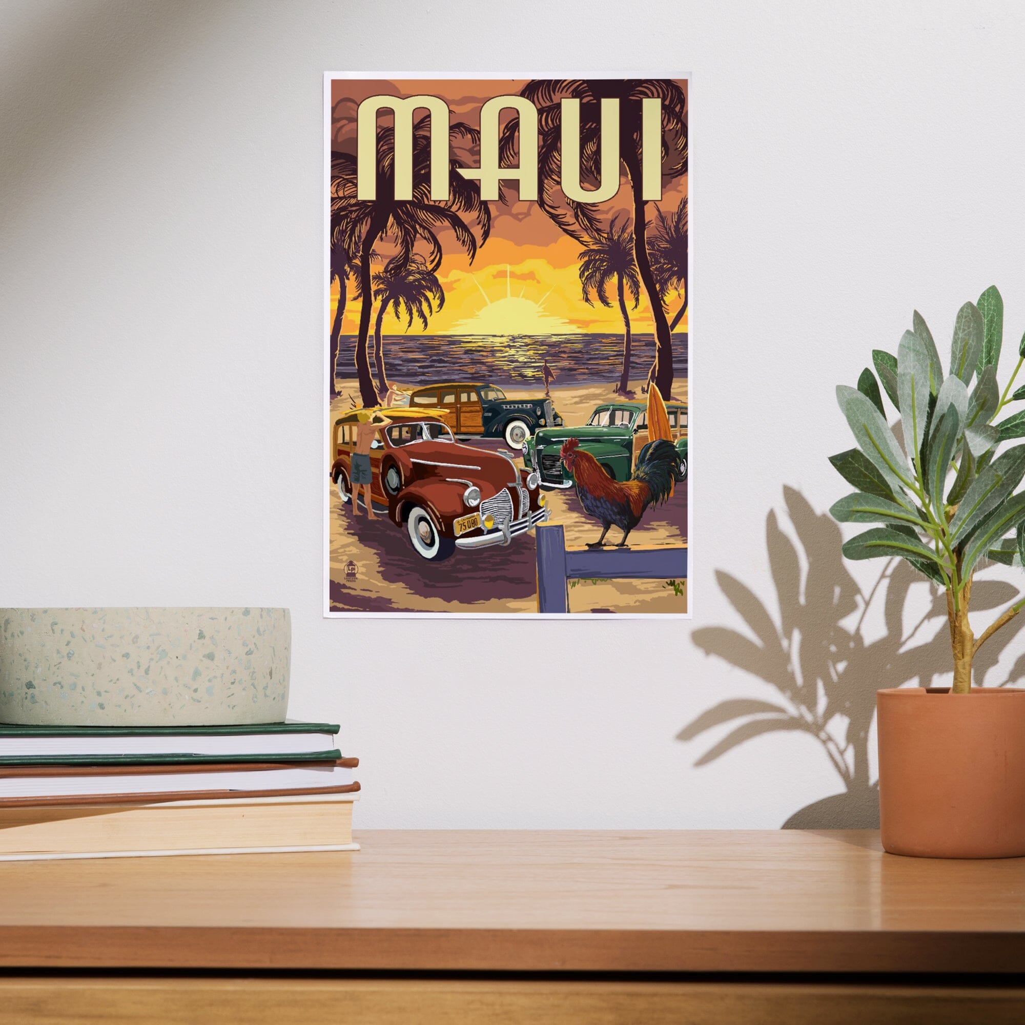 Hawaiian 絵画【木製額付】 Amazon.com - Personalized Kauai Hawaii Laser Engraved wood