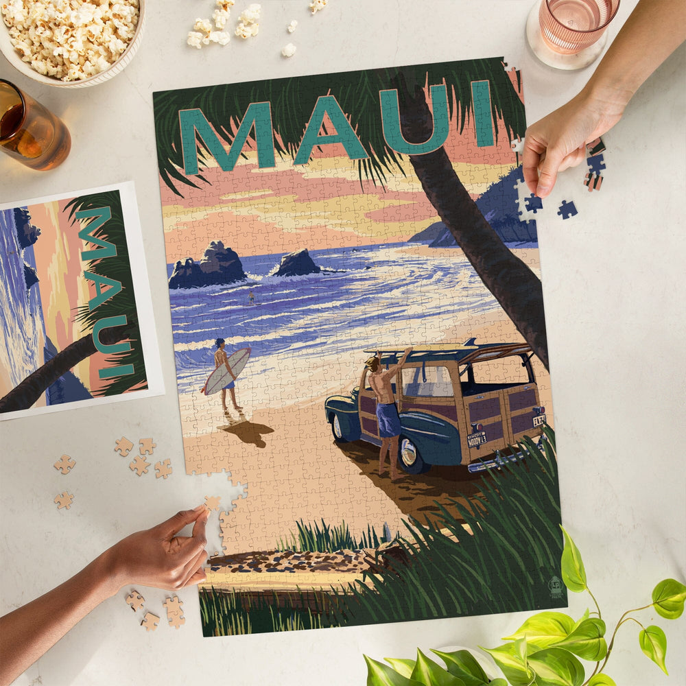 Maui, Hawaii, Woody and Beach, Jigsaw Puzzle Puzzle Lantern Press 