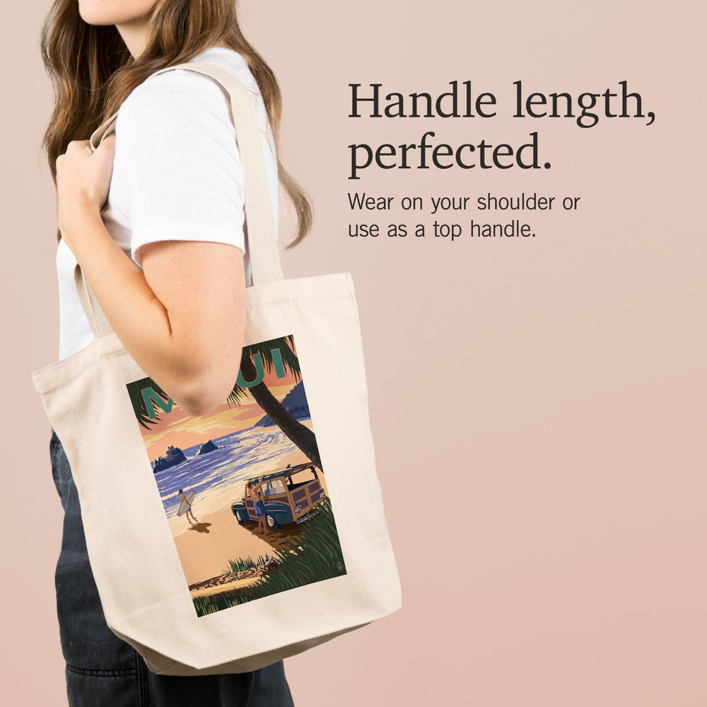 Maui, Hawaii, Woody and Beach, Tote Bag Totes Lantern Press 