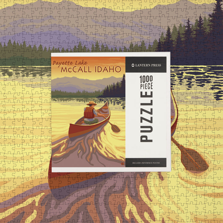 McCall, Idaho, Payette Lake, Canoe Scene, Jigsaw Puzzle Puzzle Lantern Press 