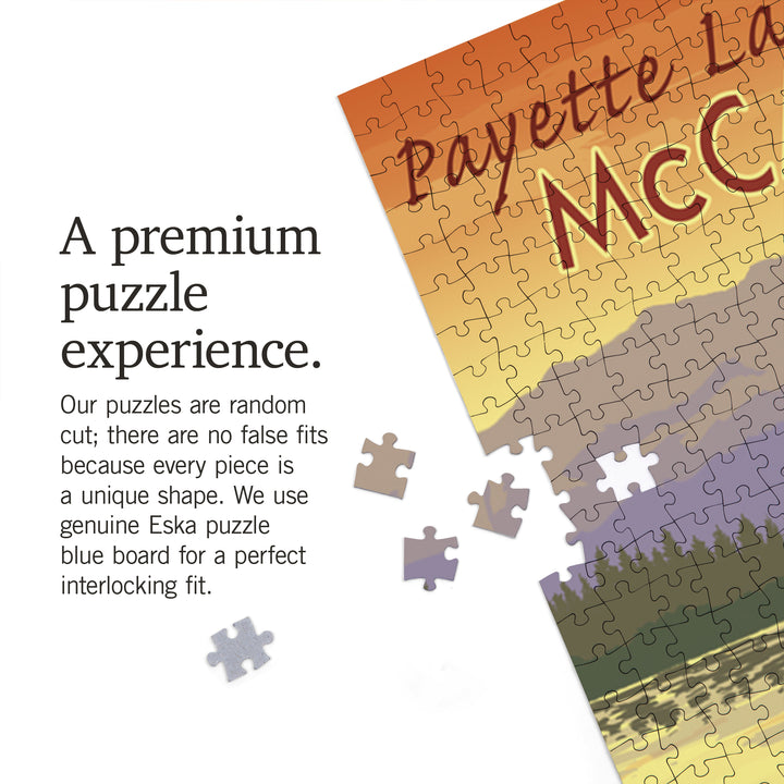 McCall, Idaho, Payette Lake, Canoe Scene, Jigsaw Puzzle Puzzle Lantern Press 