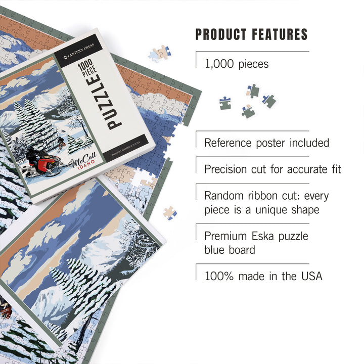 McCall, Idaho, Snowmobile Scene, Jigsaw Puzzle Puzzle Lantern Press 