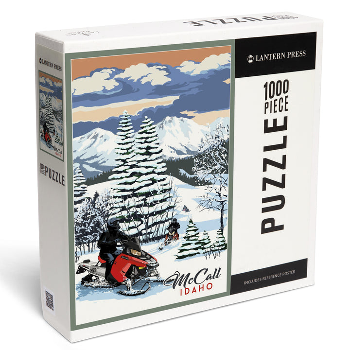 McCall, Idaho, Snowmobile Scene, Jigsaw Puzzle Puzzle Lantern Press 
