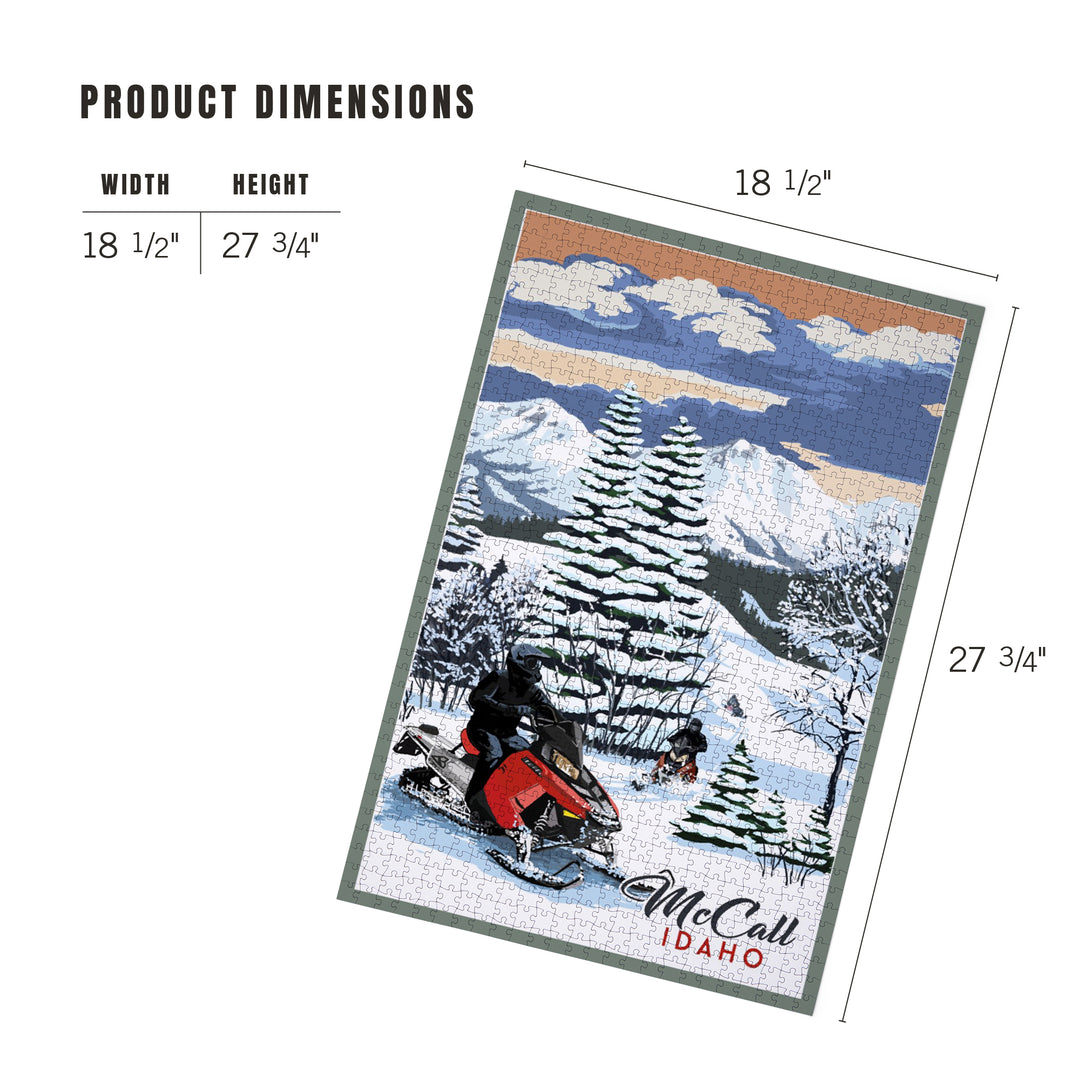 McCall, Idaho, Snowmobile Scene, Jigsaw Puzzle Puzzle Lantern Press 