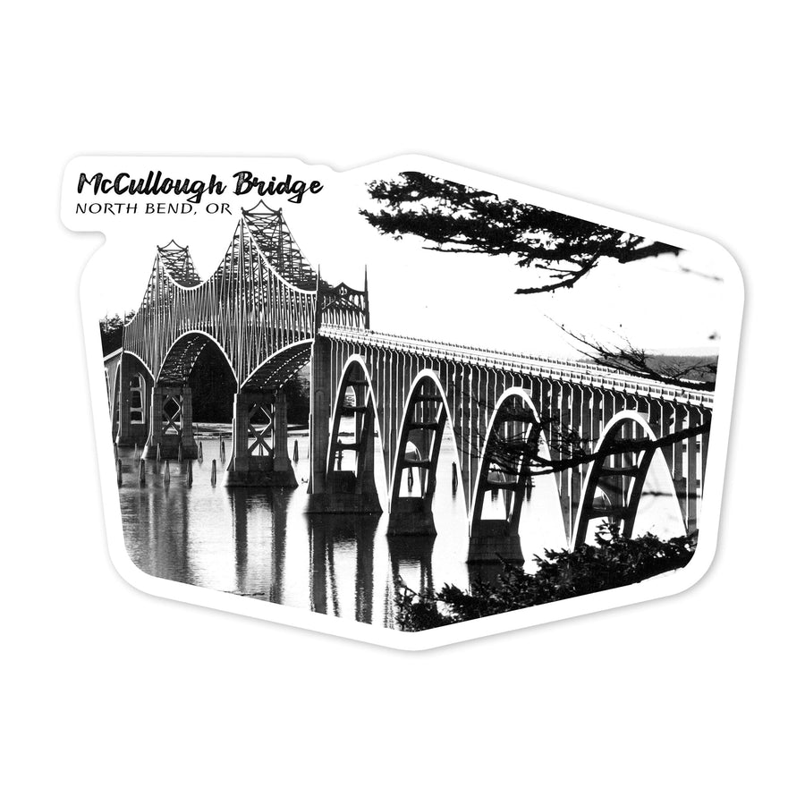 McCullough Bridge, Oregon, Contour, Vinyl Sticker - Lantern Press