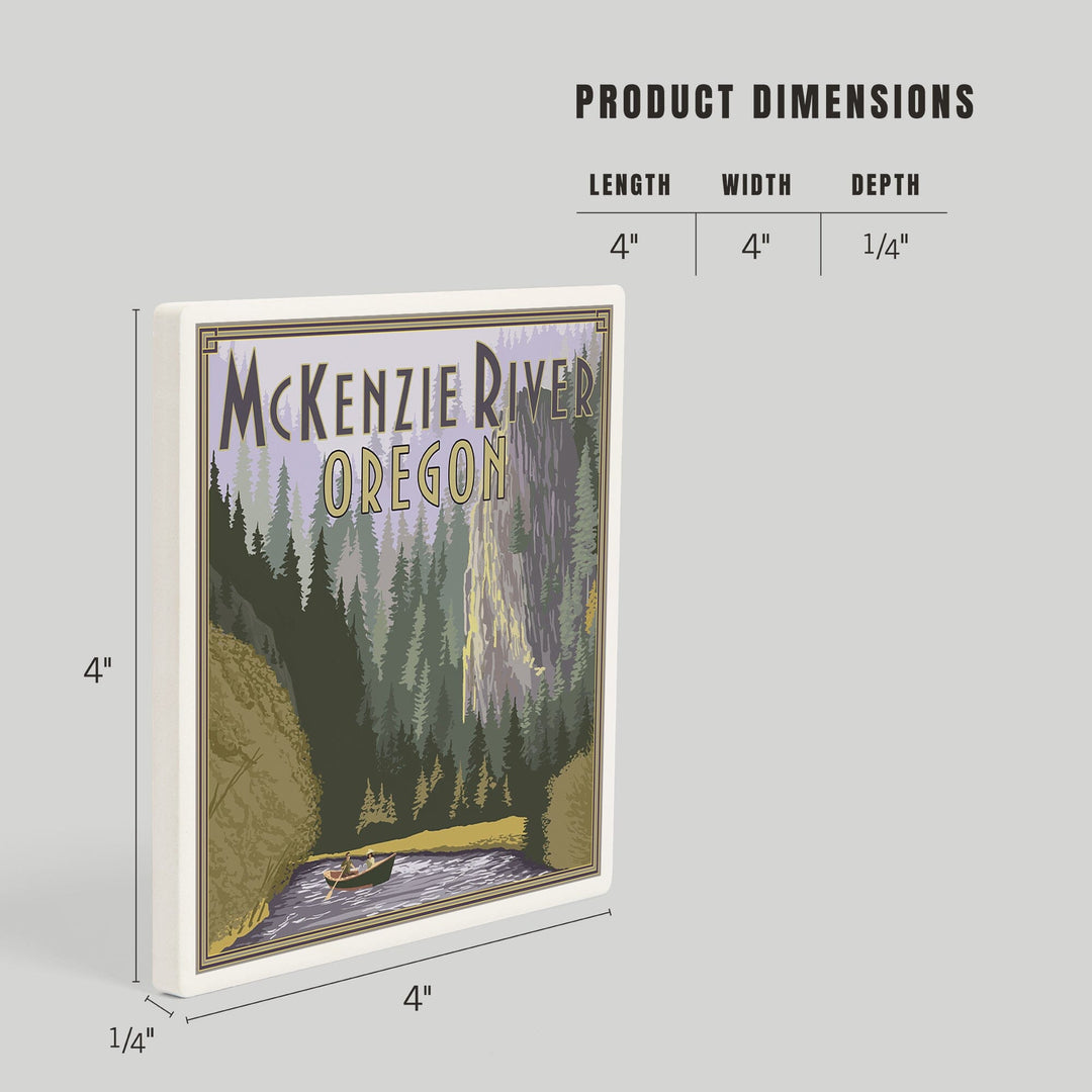 McKenzie River, Oregon Scene, Coasters Coasters Lantern Press 