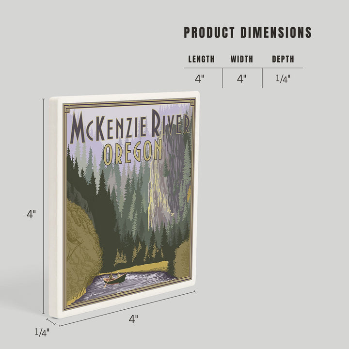 McKenzie River, Oregon Scene, Coasters Coasters Lantern Press 