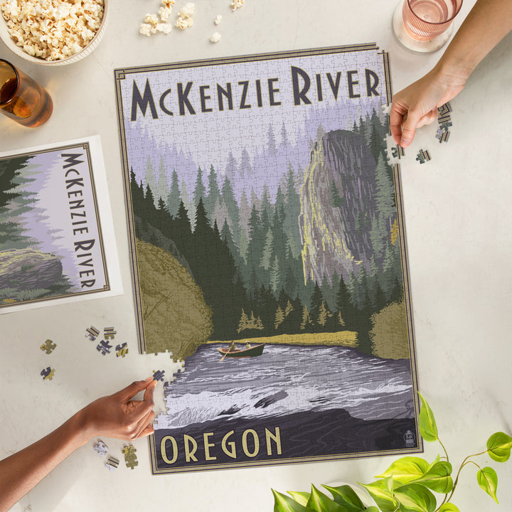 McKenzie River, Oregon Scene, Jigsaw Puzzle Puzzle Lantern Press 