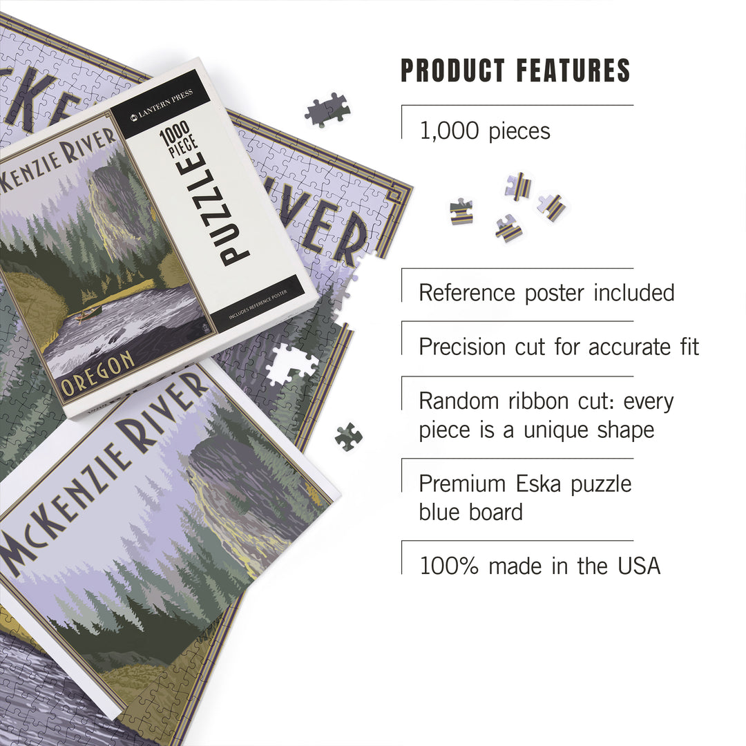 McKenzie River, Oregon Scene, Jigsaw Puzzle Puzzle Lantern Press 