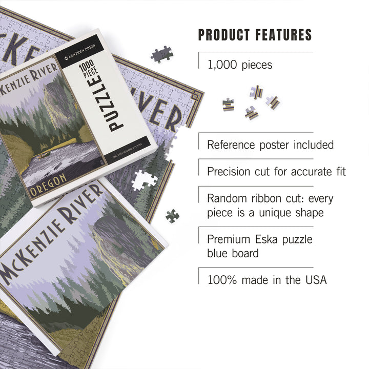 McKenzie River, Oregon Scene, Jigsaw Puzzle Puzzle Lantern Press 
