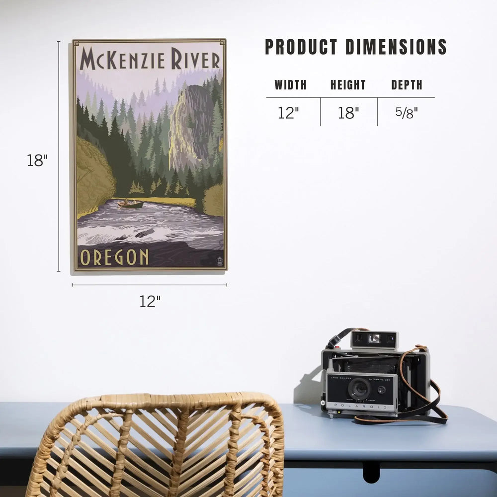 McKenzie River, Oregon Scene, Lantern Press Poster, Wood Signs and Postcards - Lantern Press