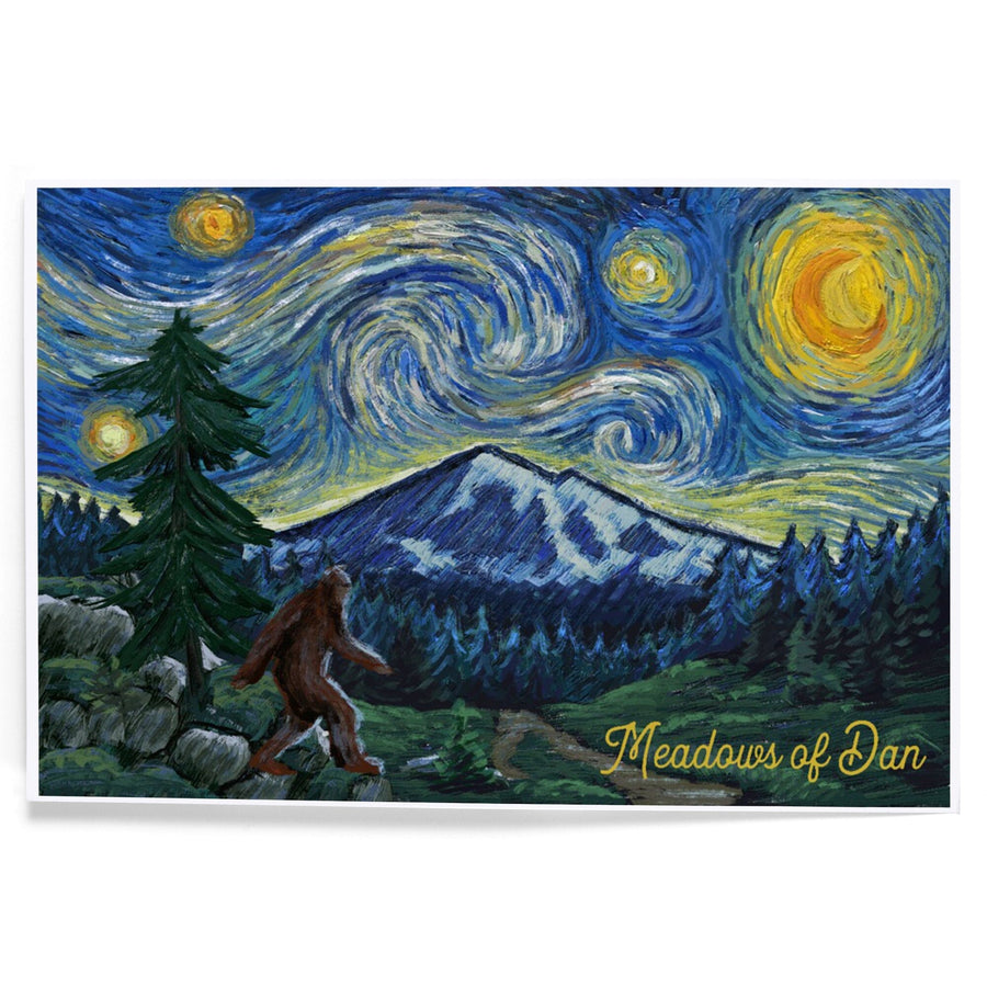 Meadows of Dan, Virginia, Bigfoot, Starry Night, Art & Giclee Prints Art Lantern Press 