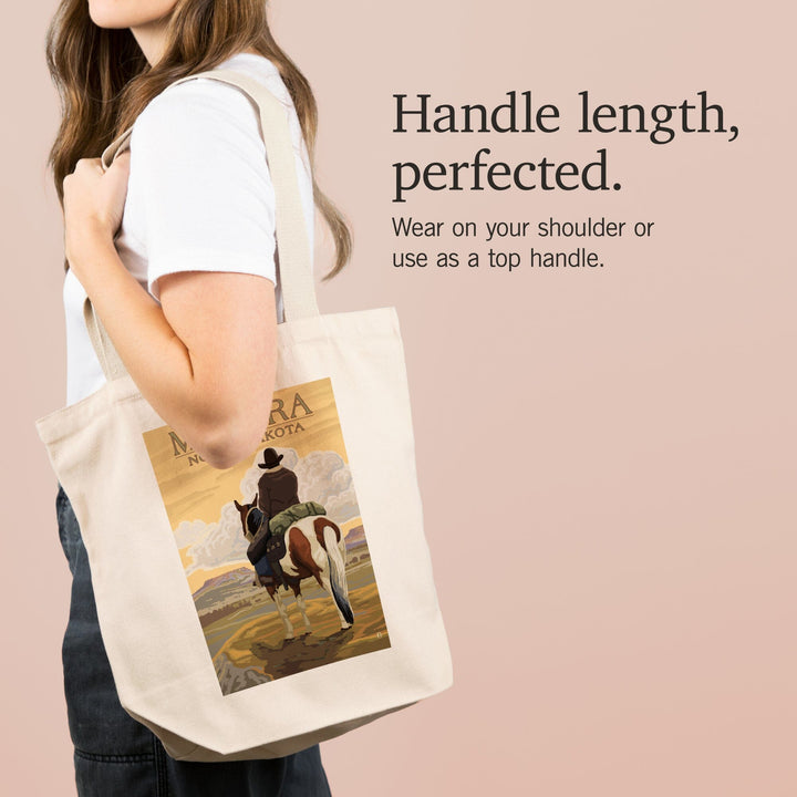 Medora, North Dakota, Cowboy on Ridge, Tote Bag Totes Lantern Press 