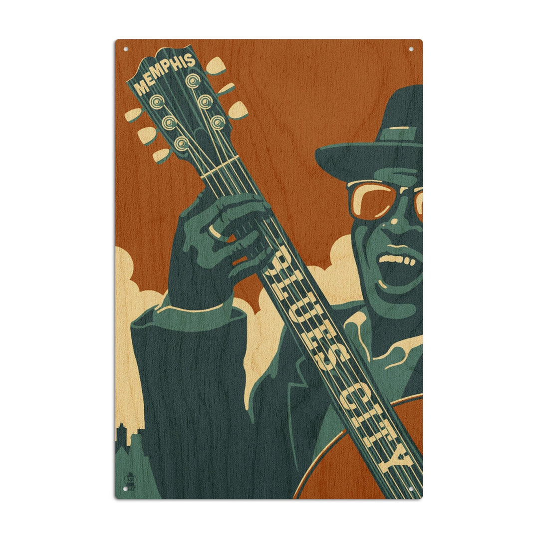 Memphis, Tennessee, Blues City, Lantern Press Artwork, Wood Signs and Postcards - Lantern Press