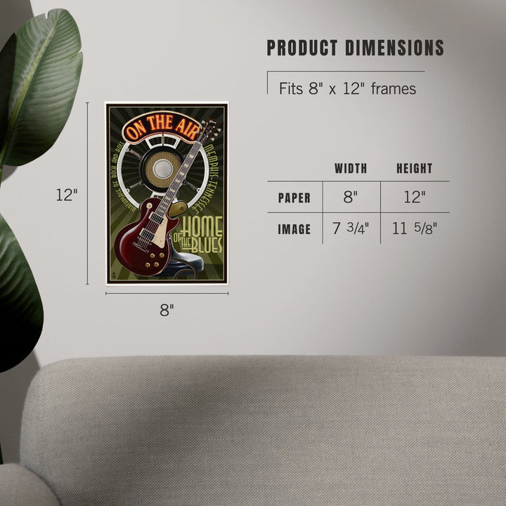 Memphis, Tennessee, Guitar and Microphone, Art & Giclee Prints - Lantern Press