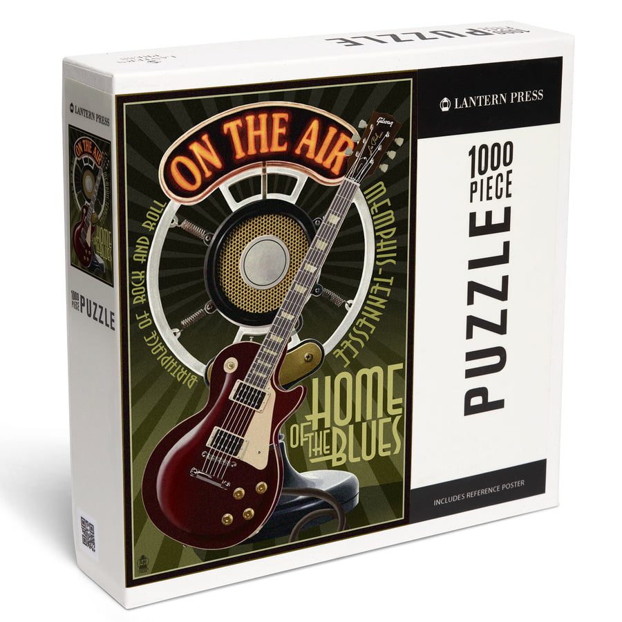 Memphis, Tennessee, Guitar and Microphone, Jigsaw Puzzle Puzzle Lantern Press 