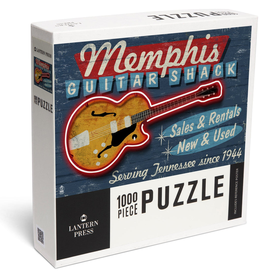 Memphis, Tennessee, Guitar Shack Vintage Sign, Jigsaw Puzzle Puzzle Lantern Press 