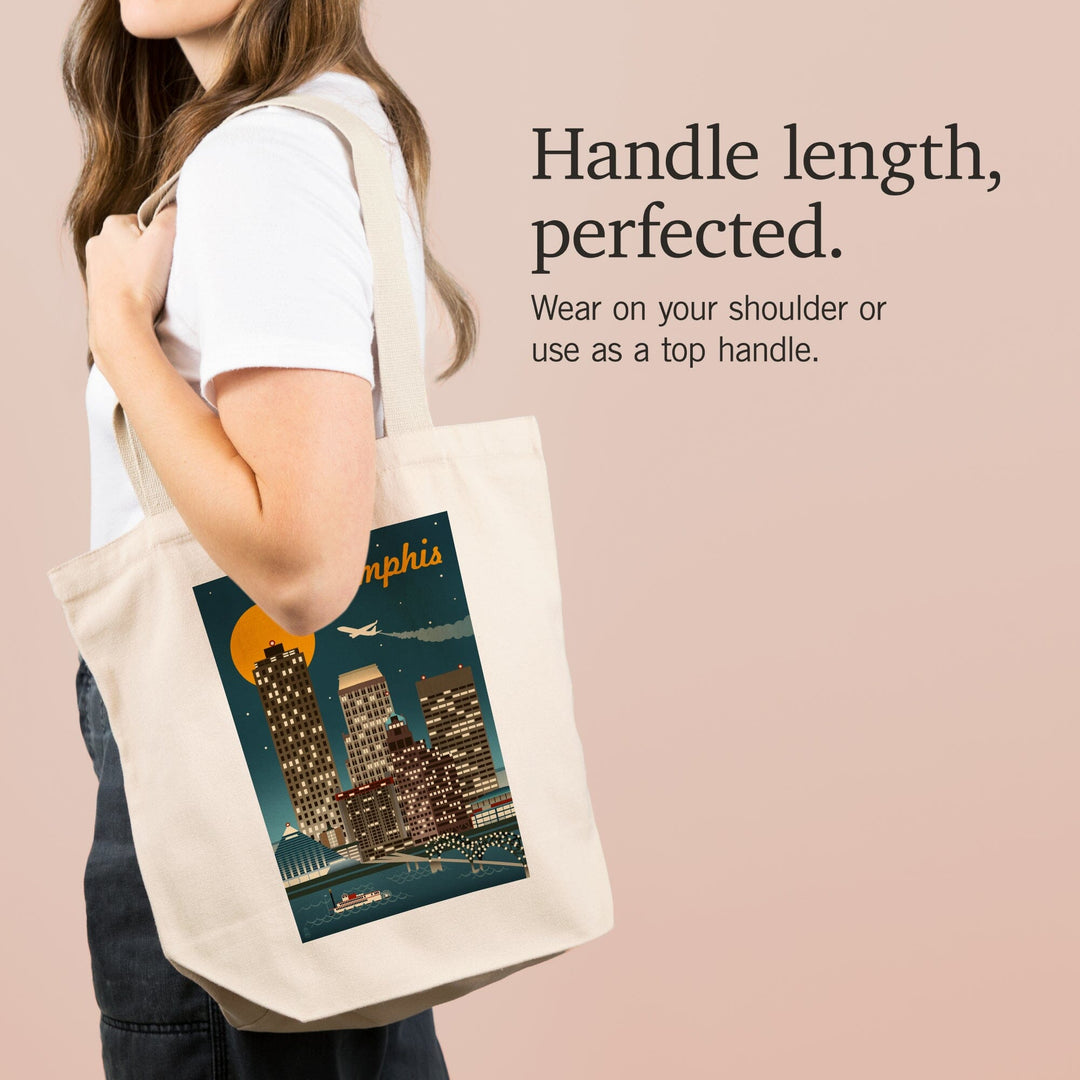 Memphis, Tennessee, Retro Skyline, Tote Bag Totes Lantern Press 
