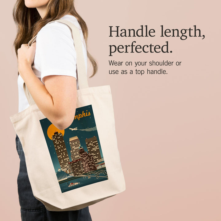 Memphis, Tennessee, Retro Skyline, Tote Bag Totes Lantern Press 