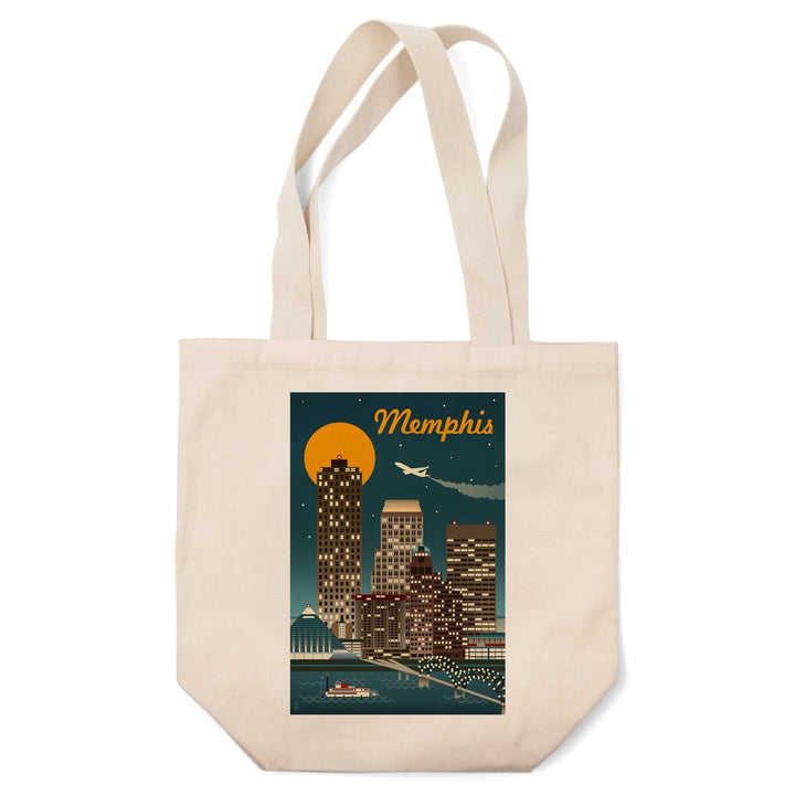 Memphis, Tennessee, Retro Skyline, Tote Bag Totes Lantern Press 