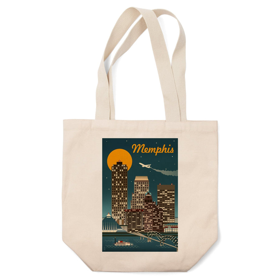 Memphis, Tennessee, Retro Skyline, Tote Bag Totes Lantern Press 