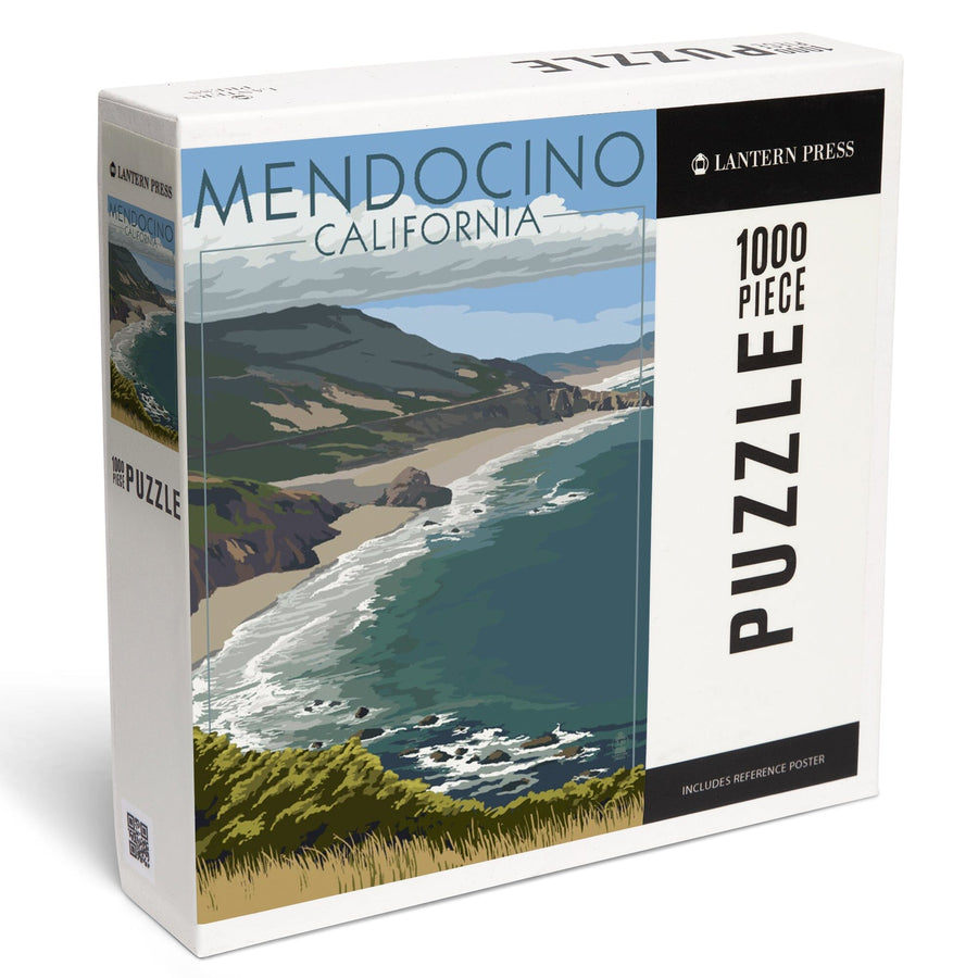 Mendocino, California, Coast Scene, Jigsaw Puzzle Puzzle Lantern Press 