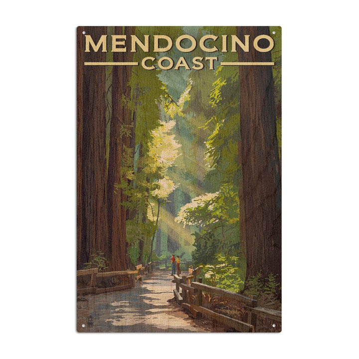 Mendocino, California, Mendocino Coast, Lantern Press Artwork, Wood Signs and Postcards Wood Lantern Press 10 x 15 Wood Sign 