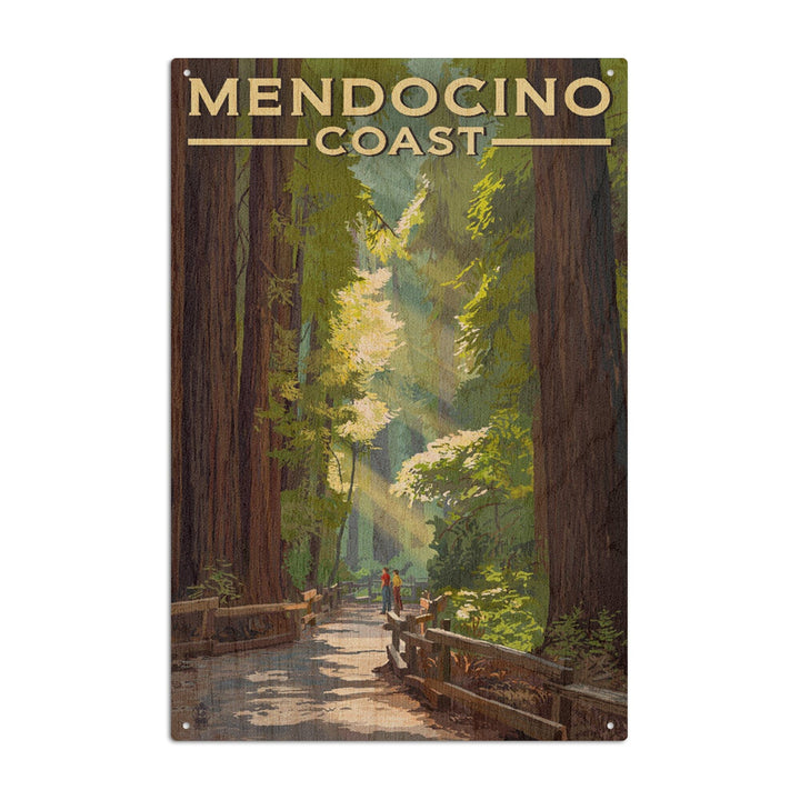 Mendocino, California, Mendocino Coast, Lantern Press Artwork, Wood Signs and Postcards - Lantern Press