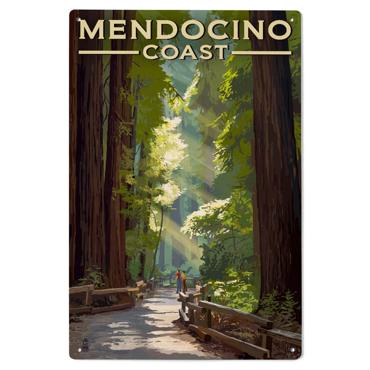 Mendocino, California, Mendocino Coast, Lantern Press Artwork, Wood Signs and Postcards - Lantern Press