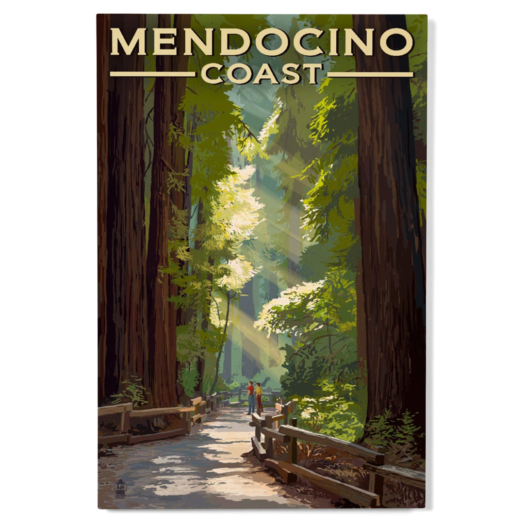 Mendocino, California, Mendocino Coast, Lantern Press Artwork, Wood Signs and Postcards - Lantern Press