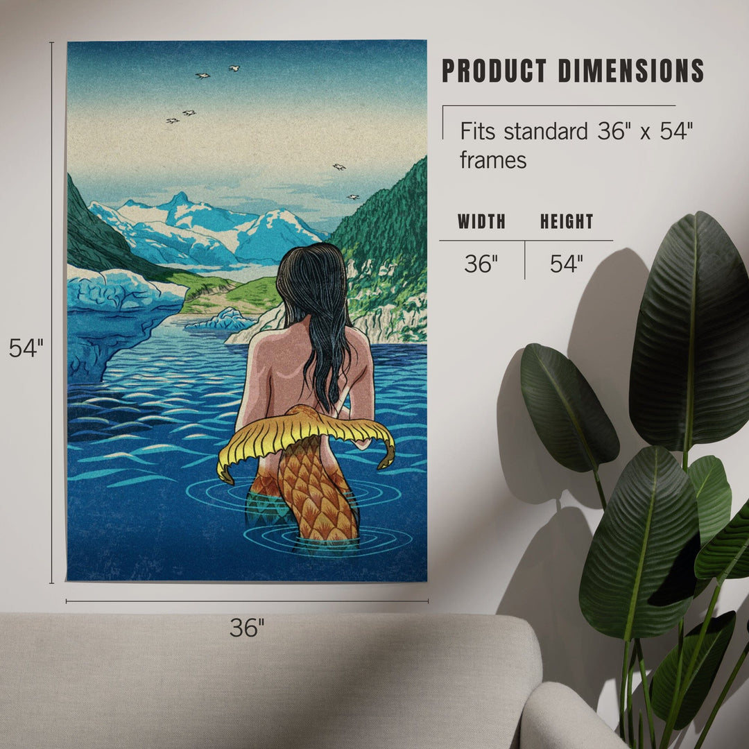 Mermaid and Glaciers, Art & Giclee Prints - Lantern Press