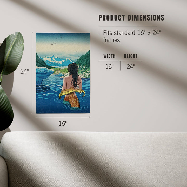 Mermaid and Glaciers, Art & Giclee Prints - Lantern Press