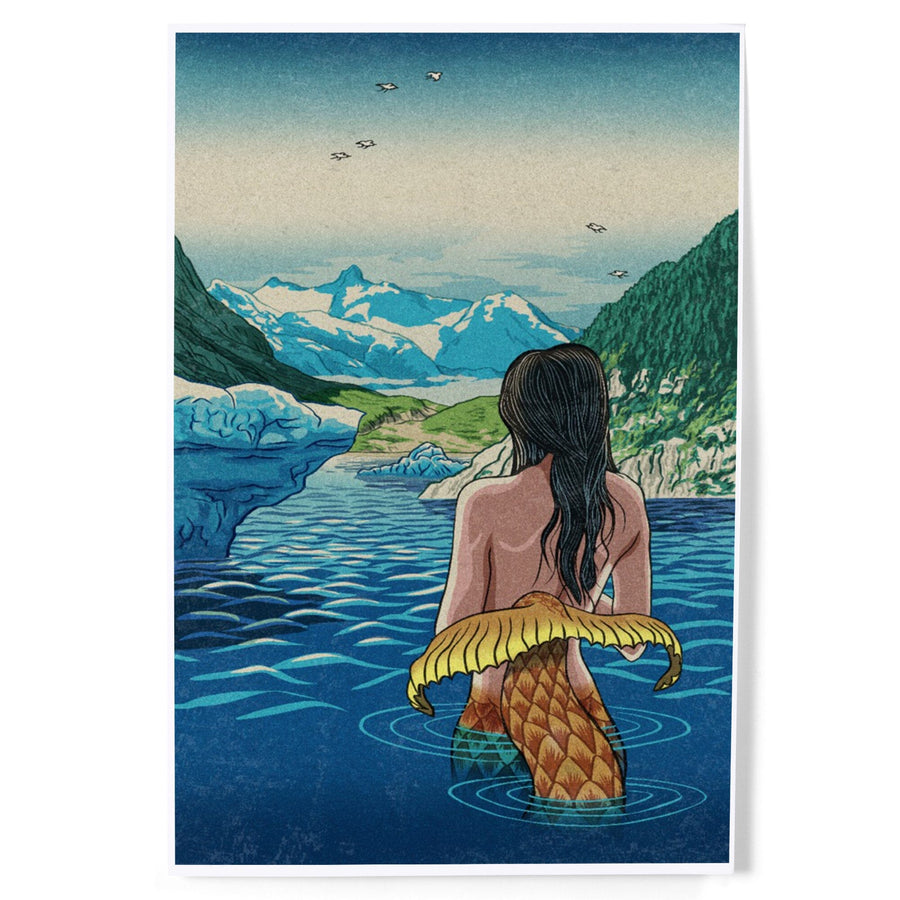 Mermaid and Glaciers, Art & Giclee Prints - Lantern Press