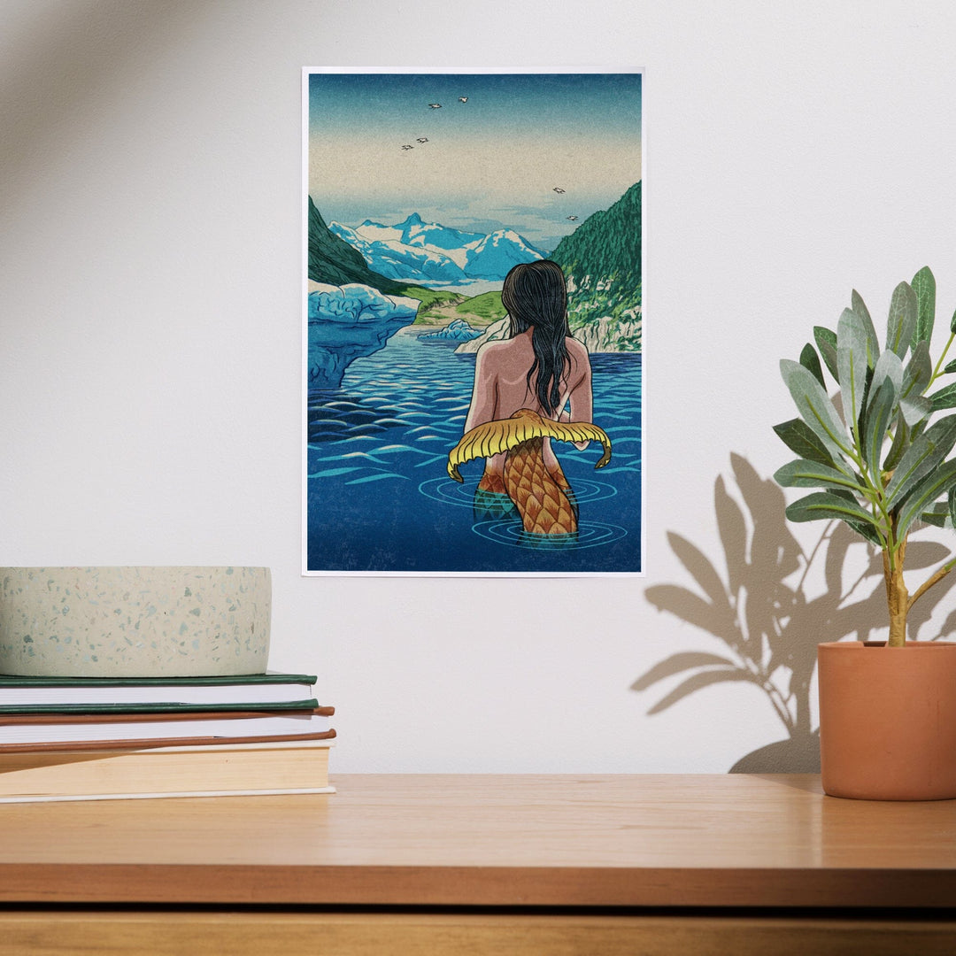 Mermaid and Glaciers, Art & Giclee Prints - Lantern Press